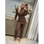 Blusa Biamar Alongada Canelada Marrom 0706a