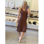 Vestido Le Bongâ Tricô Regata Marrom 0810