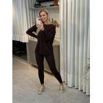 Blusa Alongada Em Algodão Marrom 1007