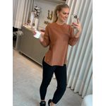 Blusa Biamar Alongada Em Algodão Com Fendas Moucha Mousse 1507 