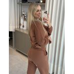 Blusa Biamar Com Mangas Em Ponto Pipoca Mocha Mousse 1607