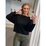 Blusa Biamar Com Gola Canoa Preto