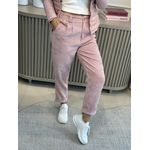 Calça Biamar De Veludo Com Barra Italiana Rosa Medio 2306*