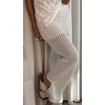 Calça Biamar Reta Com Pontos Vazados E Forro Off White 1309
