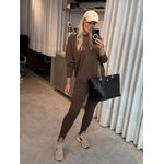 Blusa Biamar Alongada Em Algodão Marrom 2205