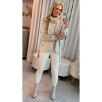 Blusa Mullet Oversized Com Gola Removivel E Pele Bege 2605