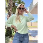 Blusa Abenção Em Fio Pluma Verde Claro