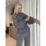 Blusa Biamar Com Gola Removível Cinza