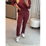Calça Biamar Com Abertura Frontal Bordo 