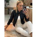  Jaqueta Feminina Alpelo de couro PU Preto 