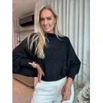Blusa Biamar De Fio Pluma Com Manga Morcego Preto