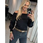 Blusa Abenção Ombro A Ombro Preta 