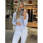 Blusa De Algodão Com Capuz Azul 