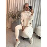 Blusa Com Pele No Capuz Bege 