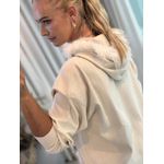 Blusa Com Pele No Capuz Bege 