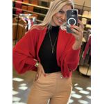 Bolero de Fio Pluma Vermelho