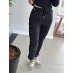 Calça Abenção De Moletom Com Cordão Preto