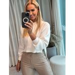 Blusa Abenção Mullet Com Gola Média Off White 