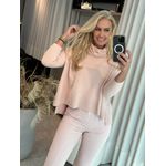 Blusa Biamar De Fio Pluma Com Gola Boba Rosa 