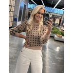 Blusa Biamar Em Fio Pluma Com Padronagem Geométrica 