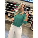 Blusa Mullet Em Fio Pluma Verde 