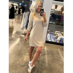 Vestido Biamar Fio Pluma Com Gola Polo bege 2404