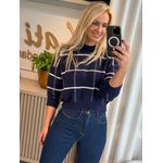 Blusa Biamar De Fio Pluma Azul Marinho 