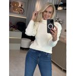 Blusa Abenção Com Manga Bufante E Gola Alta Removível off white 0805