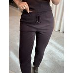 Calça De Tricô Com Barra Italiana Marrom 