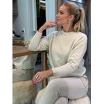 Blusa Abenção Em Fio Pluma Bege / Areia