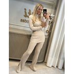 Blusa Biamar Alongada Canelada Bege | Areia 1206