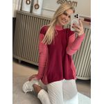 Blusa Abenção De Fio Pluma Ampla Cereja 1306