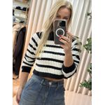 Blusa Biamar Cropped Listrada Preto 1106
