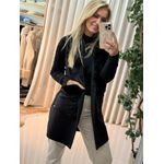 Casaco Ambicione Em Suede e Tricô Preto 0207