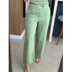 Calça Reta Em Liocel Verde Menta 