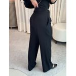 Calça Madri Pantalona Com Bolso Faca Preto