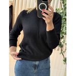 Blusa Biamar Em Fio Pluma Com Gola Redonda Preto 0706