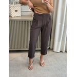 Calça Biamar Com Pregas e Detalhes Em Botões Marrom 2207