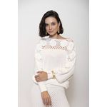 Blusa Biamar Em Ponto Margarida Com Detalhe Vazado Off White 1807 