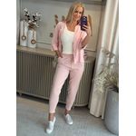 Calça De Tricô Com Barra Italiana Rosa E60