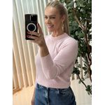 Blusa Biamar Em Fio Pluma Com Gola Redonda Rosa 0706