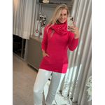 Maxi Blusão Com Gola Removível Rosa 1406