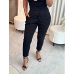Calça De Sarja Com Cordão Preto
