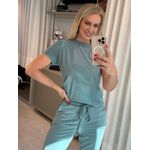 Blusa Biamar Manga curta Vazada Verde 1507