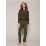 Calça Biamar Com Detalhe No Cós Elástico Na Cintura Verde Oliva 