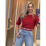 Blusa Biamar Meia Manga Com Listras Vermelho 0610 