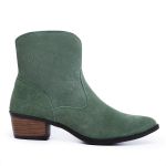 Bota Country Feminina Cano Medio Ref.: 1100 Camurça Esmeralda