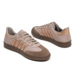 Tênis Feminino Casual Ref.:1500 Conforte Nude/ Metalizado Rose Gold