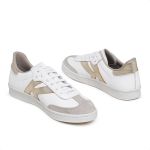 Tênis Feminino Casual Ref.:1520 Conforte Branco/ Metalizado Ouro Light