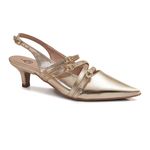 Slingback Iris - Salto Baixo Dourado